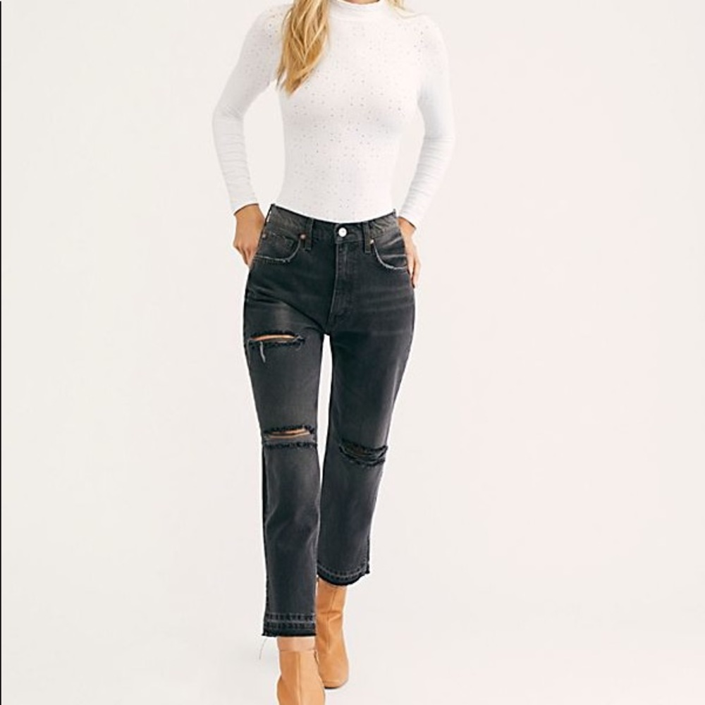 Free People Lita Slim Straight Leg Jeans Size 28